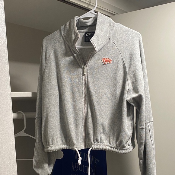 Nike Other - Y2K Vintage Nike Women Light Gray Zipper Jacket Jogger Set